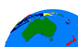 Australia on Earth political map