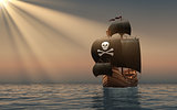 Pirate Ship In The Rays Of Sun