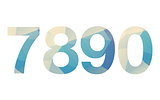 Polygonal modern bold font numbers
