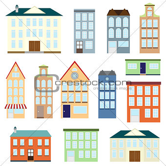 Set of vector houses