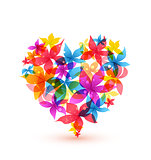Abstract heart with flowers