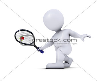 Morph Man Playing Tennis