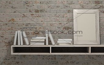 white interior bookshelf