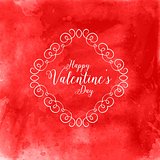 Watercolor Valentine's Day background 
