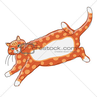 Cute orange cat, sketch for your design