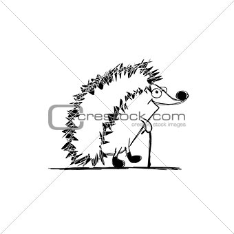 Funny hedgehog, sketch for your design