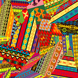 Background with ethnic ornaments patches