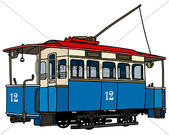 Vintage blue tramway
