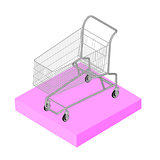 Isometric 3D icon. Pictograms supermarket trolley. Vector illustration eps 10.