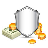 Security Shield Protecting Money