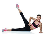 woman fitness exercises isolated