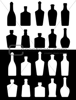black and white bottles