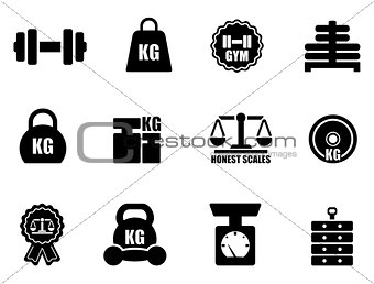 scales and weighing icon set