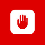 Set of stop hand icons