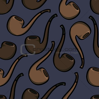 Seamless background with tabacco pipes