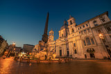 Rome, Italy: Piazza Navona in the sunrise