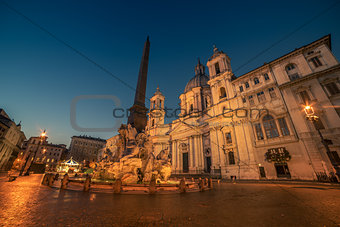 Rome, Italy: Piazza Navona in the sunrise