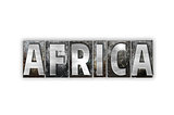 Africa Concept Isolated Metal Letterpress Type