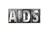 AIDS Concept Isolated Metal Letterpress Type