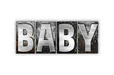 Baby Concept Isolated Metal Letterpress Type