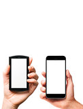 modern smartphones in hands
