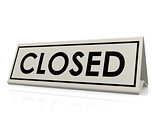 Closed table sign