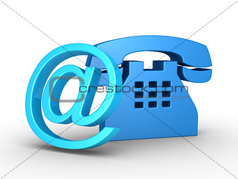 Telephone symbol and e-mail symbol