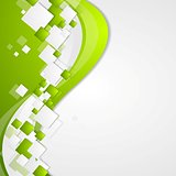 Bright green wavy tech abstract background