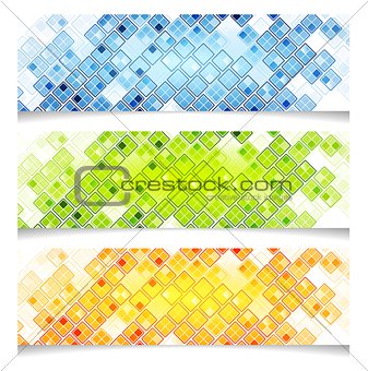 Abstract bright vector tech banners