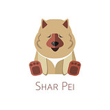 Shar Pei. Funny cartoon character
