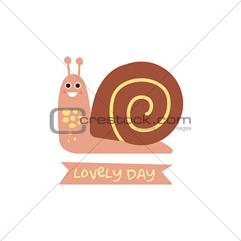 Cute snail with a sign for text