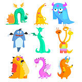 Cute Monsters and Aliens. Colourful Set