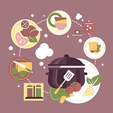 Cooking Dishes Vector Infographics