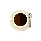 Black Coffee in a Cup. Vector Illustration