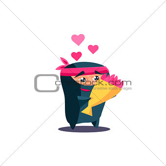 Cute Emotional Ninja In Love with Flowers