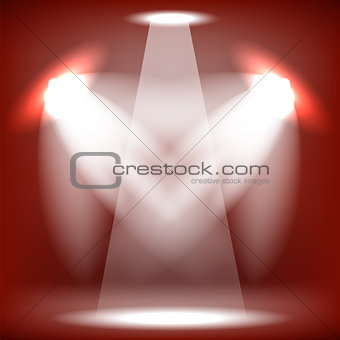 Stage Spotlight Red Background