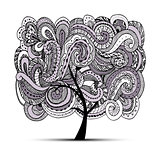 Abstract wavy tree for your design