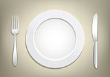 plate fork knife
