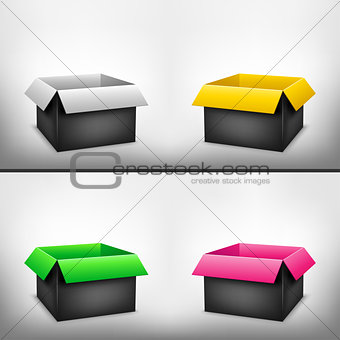 3D black multicolored box
