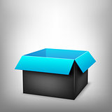 3D black blue box
