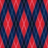 Rhombic seamless pattern in blue and red colors