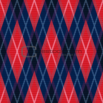 Rhombic seamless pattern in blue and red colors