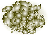 Flower of monochrome glass pieces. EPS10 vector illustration