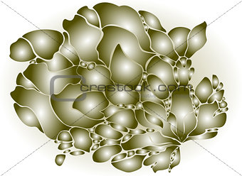 Flower of monochrome glass pieces. EPS10 vector illustration