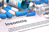 Diagnosis - Insomnia. Medical Concept. 3D Render.