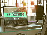 Laptop Screen with Budgeting Concept.