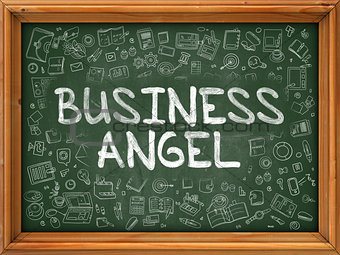 Business Angel - Hand Drawn on Green Chalkboard.