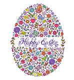 colorful easter egg on white background