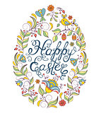 colorful easter egg on white background