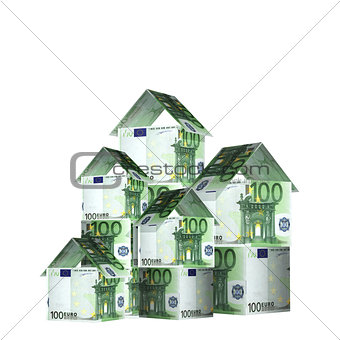 Houses from euro banknotes